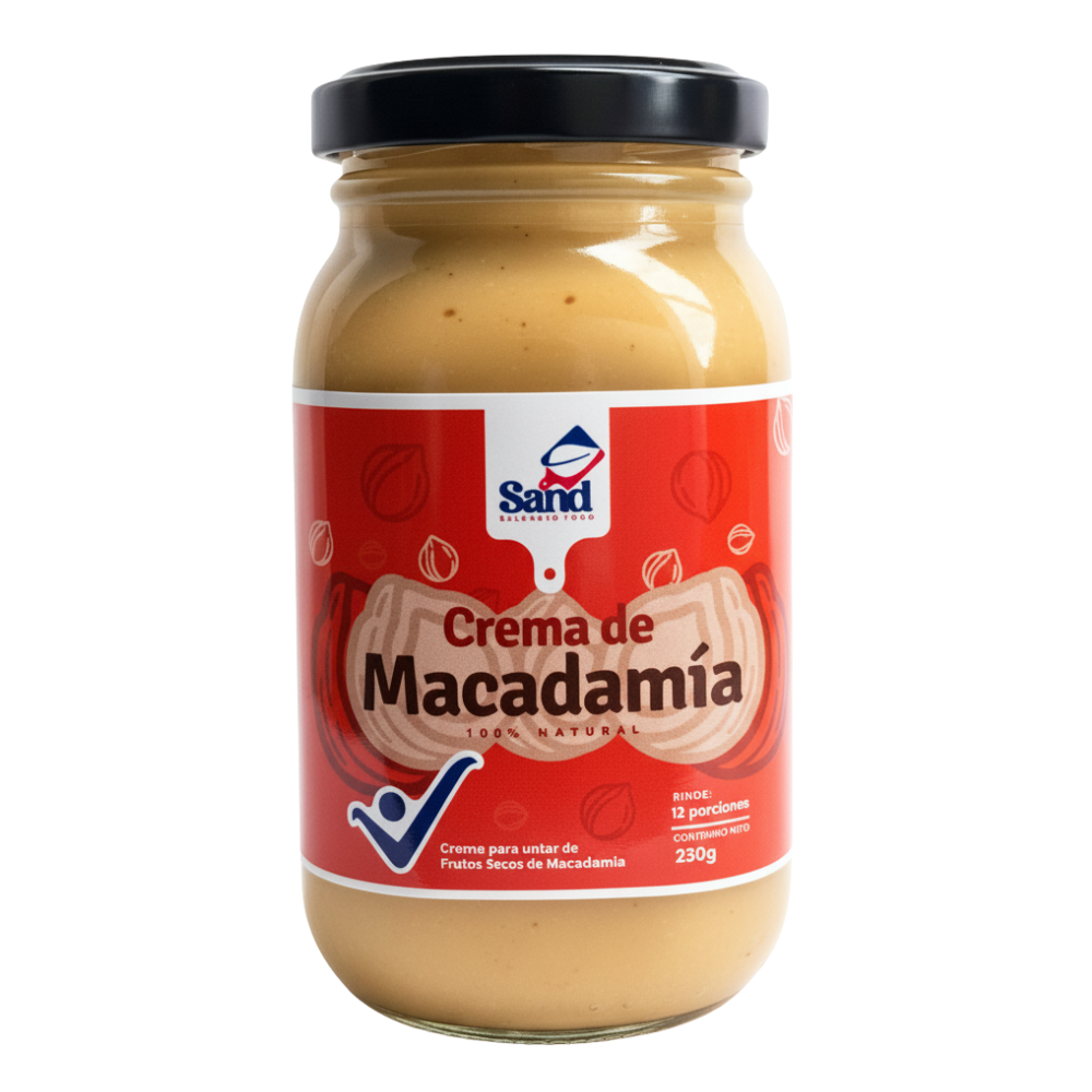 alt="Crema de macadamia Sand Balanced Food 230 g elaborada con 100% macadamias naturales. Crema de frutos secos sin aceites añadidos, sin azúcar refinada, sin conservantes y con ingredientes reales."