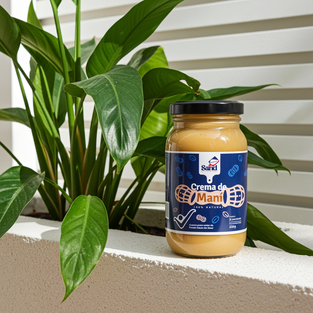 alt="Crema de maní Sand Balanced Food 230 g elaborada con 100% maní natural. Mantequilla de maní sin aceites añadidos, sin azúcar refinada, sin conservantes y con ingredientes reales."